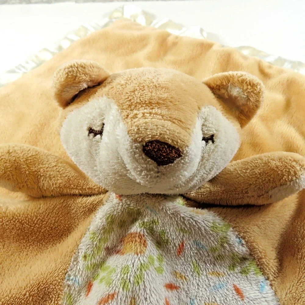 Douglas Baby Fox Lovey Security Blanket Woodland Mushrooms Satin Trim Blankie
